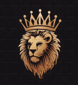 Majestätischer Löwe und Krone